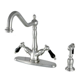 8" Centerset Deck Mount Kitchen Faucet W/ Brass Sprayer - BUILDMYPLACE