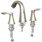 8 In. Two - handle 3 - Hole Deck Mount Widespread Bathroom Sink Faucet in Brushed Nickel With Pop up drain - BUILDMYPLACE