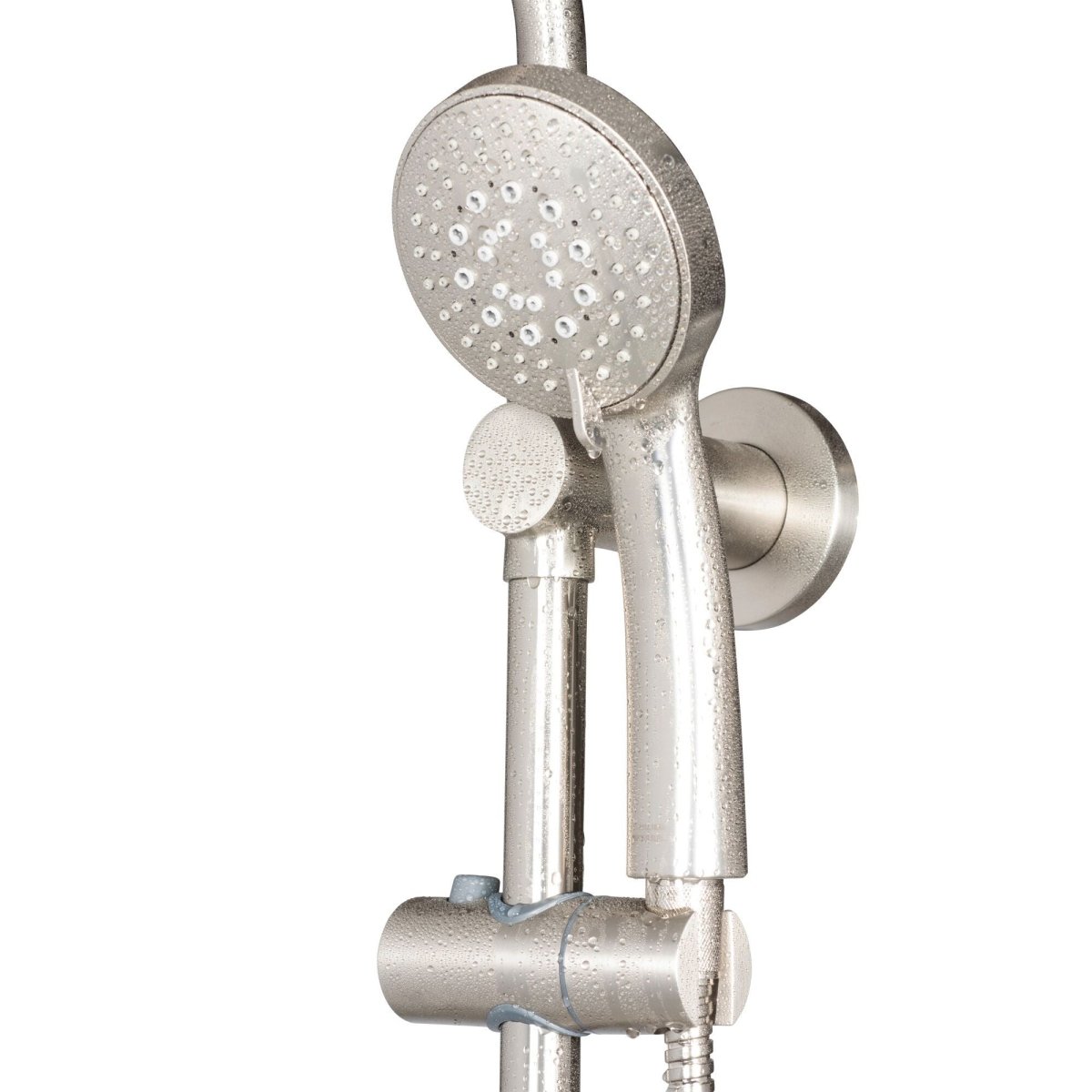 8 Inch Dual Shower Head And Handheld Shower W/ Body Spray 7 Shower Head Extension - Brushed Nickel - BUILDMYPLACE