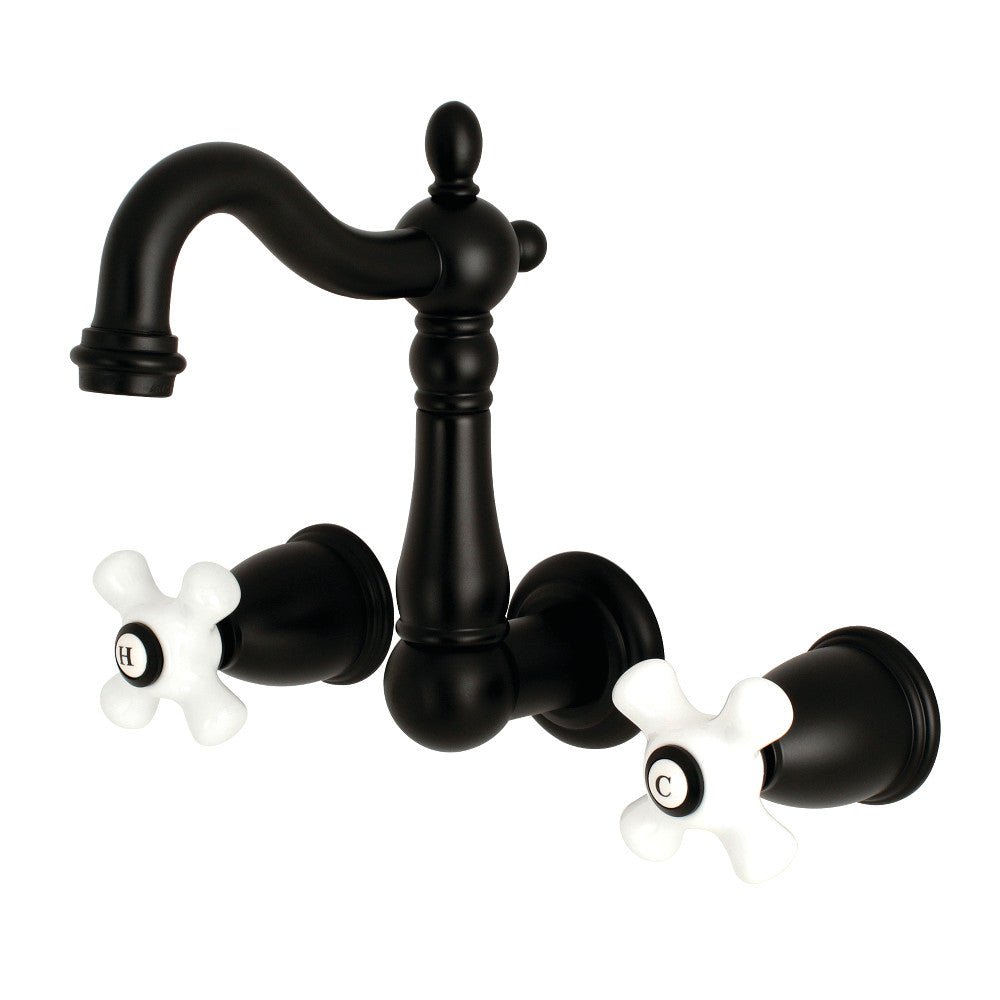 8 Inch Heritage Center Wall Mount Bathroom Faucet - BUILDMYPLACE