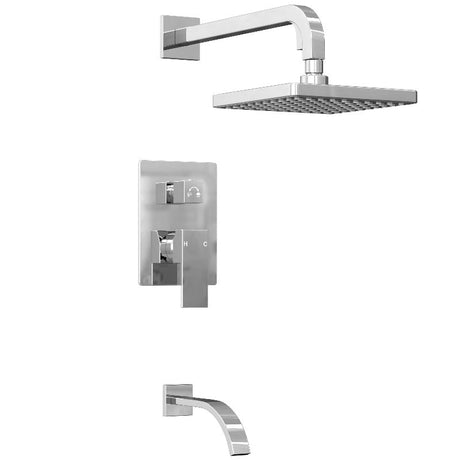 8 Inch Rain Shower Faucet Set Complete with Pre - embedded Valve, Pressure Balance Cartridge - BUILDMYPLACE