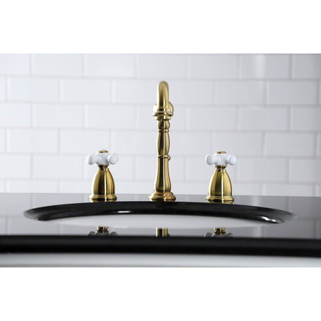 8" Widespread Bathroom Faucet With Dual Cross Handles For Easy Rotation - BUILDMYPLACE