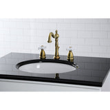 8" Widespread Bathroom Faucet With Dual Cross Handles For Easy Rotation - BUILDMYPLACE