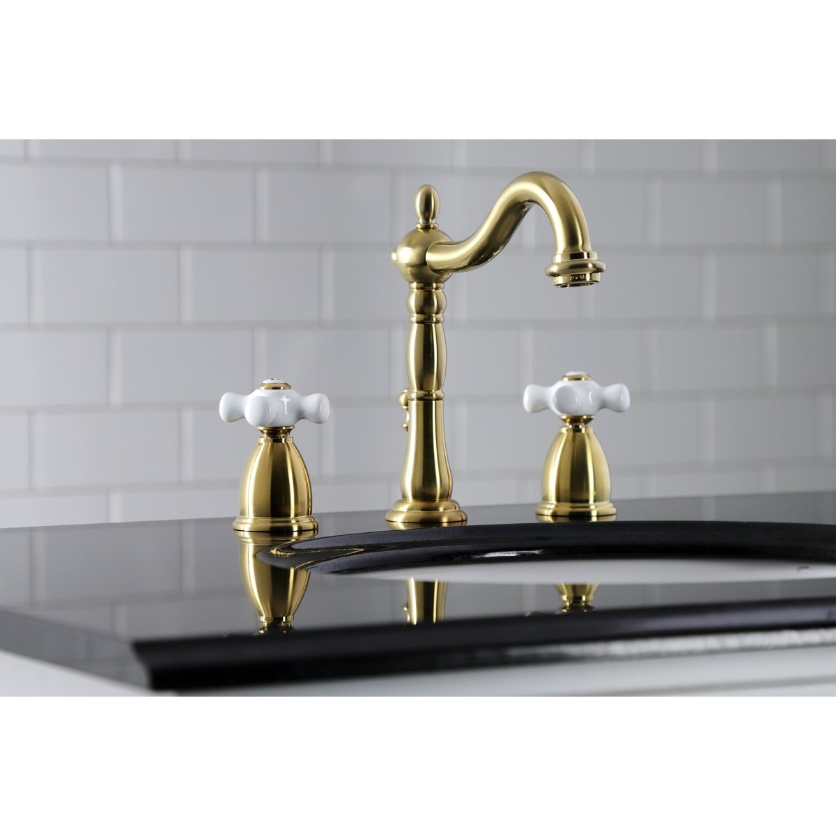 8" Widespread Bathroom Faucet With Dual Cross Handles For Easy Rotation - BUILDMYPLACE