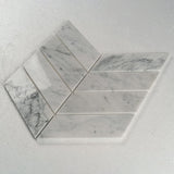 8 X 11 in. Skyline Chevron Gray Marble Mosaic - BUILDMYPLACE