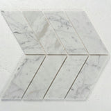 8 X 11 in. Skyline Chevron Gray Marble Mosaic - BUILDMYPLACE