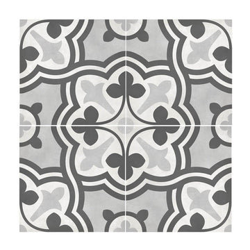 8 X 8 In Baroque Form Tide Matte Pressed Glazed Porcelain