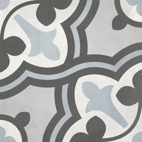 8 X 8 In Baroque Form Tide Matte Pressed Glazed Porcelain