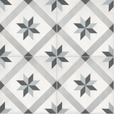 8 X 8 In Compass Form Tide Matte Pressed Glazed Porcelain Tile - BUILDMYPLACE