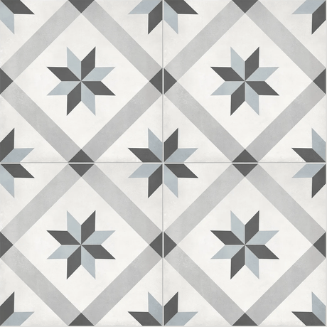 8 X 8 In Compass Form Tide Matte Pressed Glazed Porcelain Tile - BUILDMYPLACE