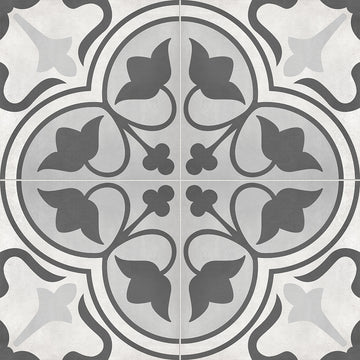 8 x 8 in. Form Ice Clover Matte Pressed Glazed Porcelain Tile