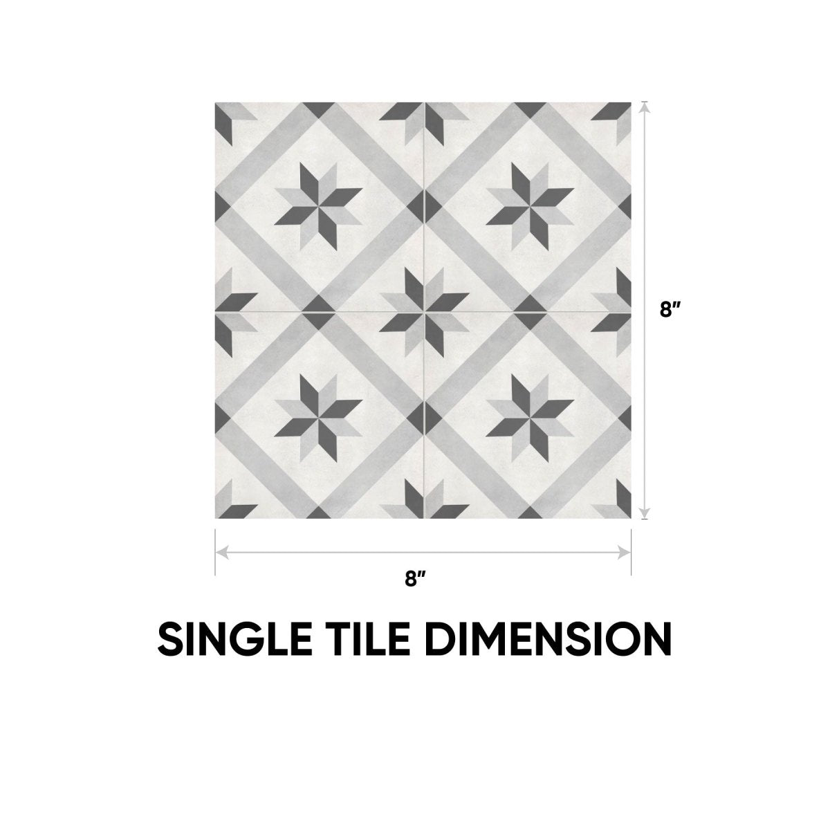 8 x 8 in. Form Ice Compass Matte Pressed Glazed Porcelain Tile - BUILDMYPLACE