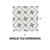 8 x 8 in. Form Ice Compass Matte Pressed Glazed Porcelain Tile - BUILDMYPLACE