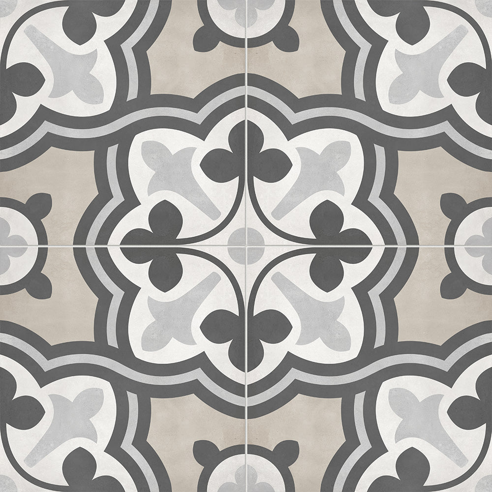 8 x 8 in. Form Sand Baroque Matte Pressed Glazed Porcelain Tile - BUILDMYPLACE