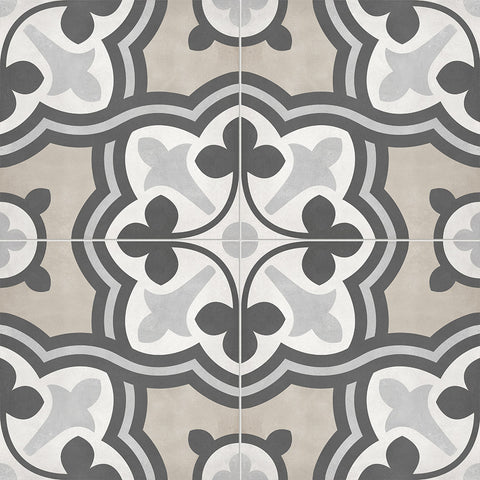 8 x 8 in. Form Sand Baroque Matte Pressed Glazed Porcelain Tile