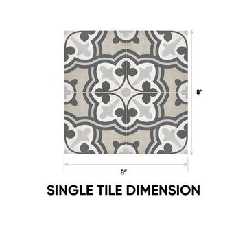 8 x 8 in. Form Sand Baroque Matte Pressed Glazed Porcelain Tile