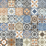 8 X 8 In Marrakesh Color Mix Glossy Pressed Glazed Ceramic - BUILDMYPLACE