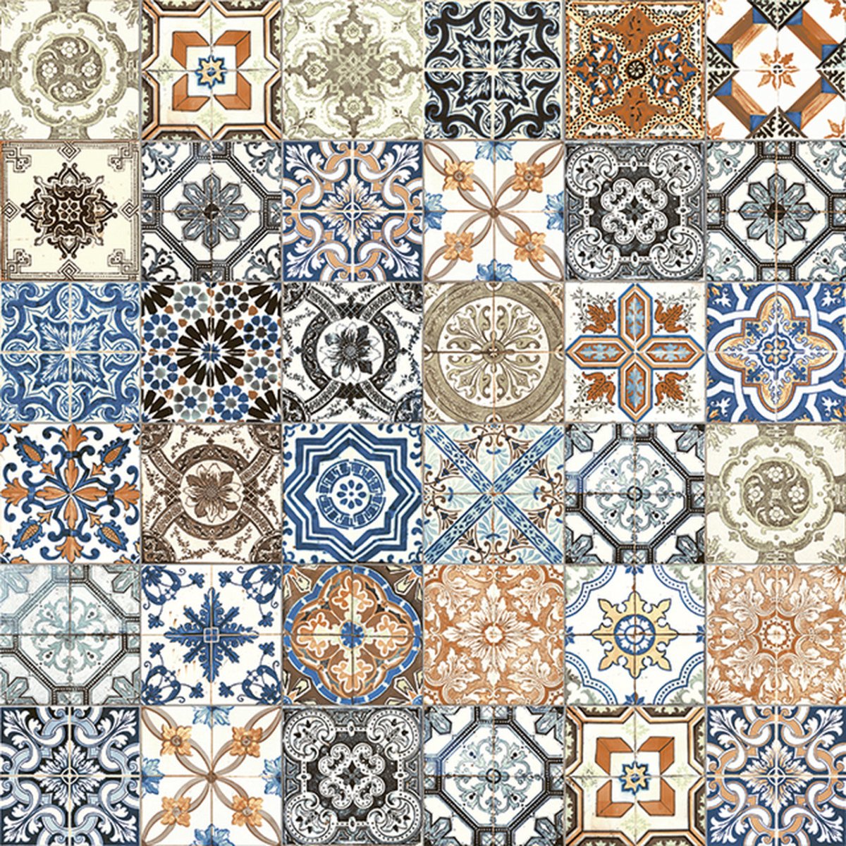 8 X 8 In Marrakesh Color Mix Matte Pressed Glazed Porcelain - BUILDMYPLACE