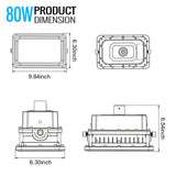 80 Watt LED Explosion Proof Flood Light, A Series, Dimmable, 5000K, 10800LM, AC100 - 277V, IP66, Hazardous Location Lighting Fixtures - BUILDMYPLACE