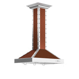 ZLINE 36 in. Designer Series Copper Island Mount Range Hood with Satin Stainless Steel Trim (KB2i-CSSXS-36)