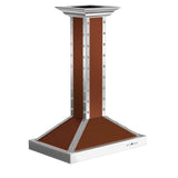 ZLINE 36 in. Designer Series Copper Island Mount Range Hood with Satin Stainless Steel Trim (KB2i-CSSXS-36)