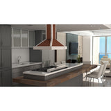 ZLINE 30 in. Designer Series Copper Island Mount Range Hood with Satin Stainless Steel Trim (KB2i-CSSXS-30)