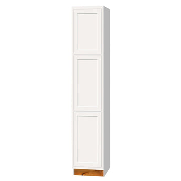 84 inch High Broom Cabinet - Dwhite Shaker - 18 Inch W x 84 Inch H x 24 Inch D