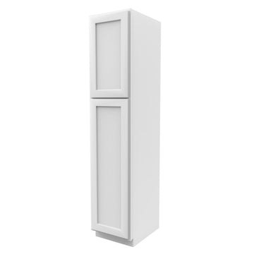 84 Inch High Single Door Tall Cabinet - Luxor White Shaker - Ready To Assemble, 18