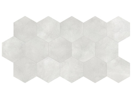 8.5 in Tapestri Grey Denim Hexagon Matte Pressed Glazed Porcelain Tile - BUILDMYPLACE