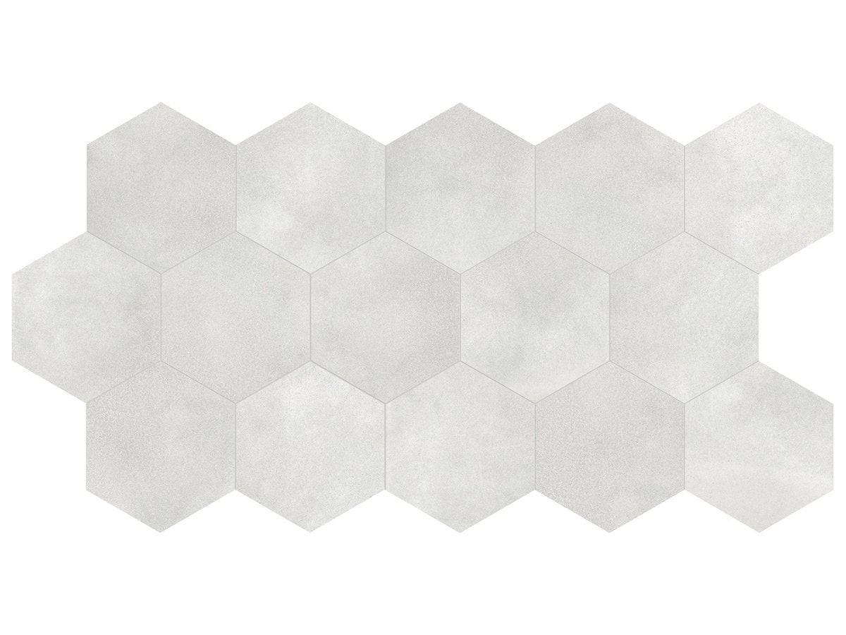 8.5 in Tapestri Grey Denim Hexagon Matte Pressed Glazed Porcelain Tile - BUILDMYPLACE