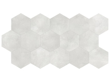 8.5 in Tapestri Grey Denim Hexagon Matte Pressed Glazed Porcelain Tile