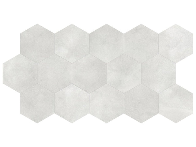 8.5 in Tapestri Grey Denim Hexagon Matte Pressed Glazed Porcelain Tile - BUILDMYPLACE