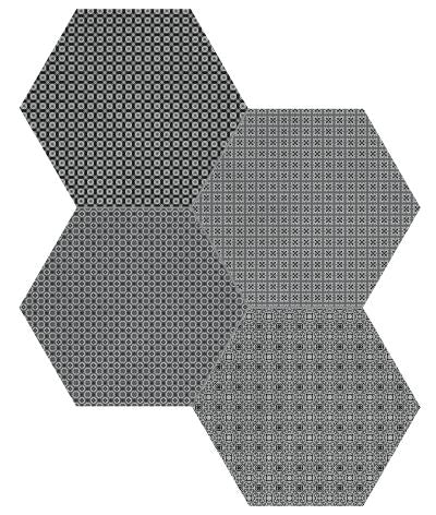 8.5 in Tapestri Silk Blend Hexagon Matte Pressed Glazed Porcelain Tile - BUILDMYPLACE