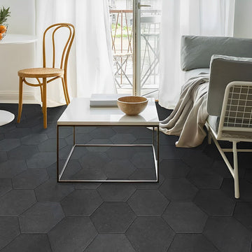 8.5 in Tapestri Silk Hexagon Matte Pressed Glazed Porcelain Tile