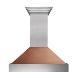 36" Ducted Fingerprint Resistant Stainless Steel Range Hood with Hand-Hammered Copper Shell (8654HH-36)