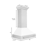 ZLINE 36" Fingerprint Resistant Stainless Steel Range Hood with White Matte Shell (8654SNX-WM36)
