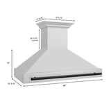 ZLINE Autograph Edition 48 in. Kitchen Package with Stainless Steel Dual Fuel Range, Range Hood, Dishwasher and Refrigeration Including External Water Dispenser with Matte Black Accents (4AKPR-RARHDWM48-MB)