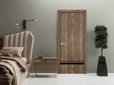 Modern Wood Interior Door with Hardware | Planum 0012 Walnut | Single Panel Frame Trims | Bathroom Bedroom Sturdy Doors