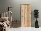 Modern Wood Interior Door with Hardware | Planum 0017 Oak | Single Panel Frame Trims | Bathroom Bedroom Sturdy Doors