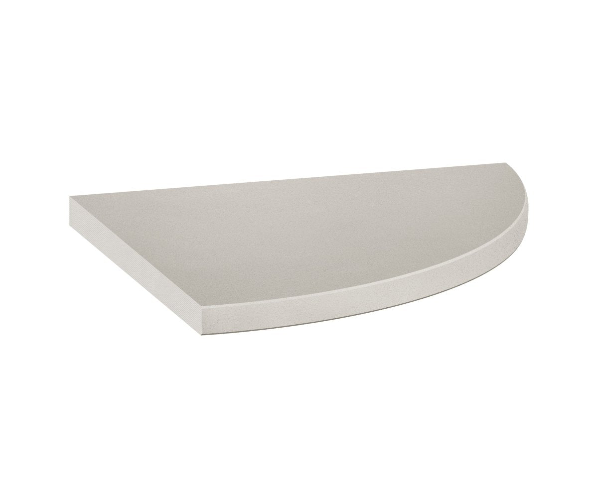 8.9 in. Marmiline Ash Polished Engineered Stone Corner Shelf - BUILDMYPLACE