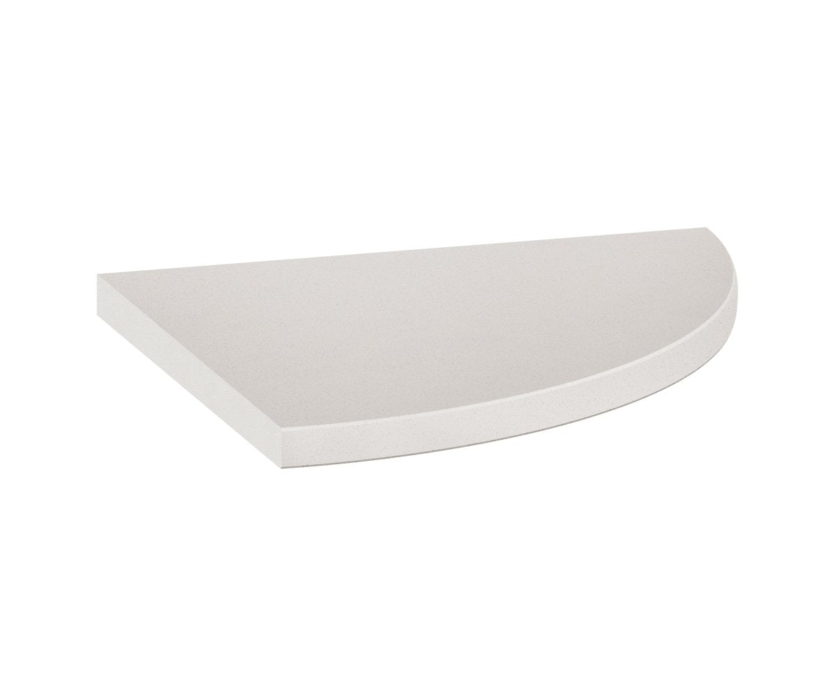 8.9 in. Marmiline Pearl Polished Engineered Stone Corner Shelf - BUILDMYPLACE