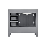 Jacques Distressed Grey Freestanding Bathroom Vanity with White Carrara Marble Top, White Square Sink