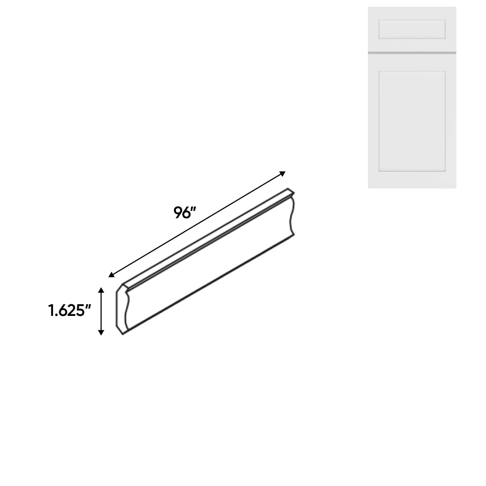 RTA - White Shaker - 1.62"W x 96"L - Wood Crown Molding - 1.62"W x 96"L - VWS-CM1-5/8