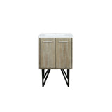 Lancy 24 in. Rustic Acacia  Freestanding Bathroom Vanity with White Quartz Top, and White Square Sink