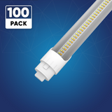 T8 8ft LED Tube/Bulb - 32/36/40/48W Wattage Adjustable, 130lm/w, 3000K/4000K/5000K/6500K CCT Changeable, Clear, R17D Base,- Ballast Bypass