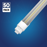 T8 8ft LED Tube/Bulb - 32/36/40/48W Wattage Adjustable, 130lm/w, 3000K/4000K/5000K/6500K CCT Changeable, Clear, R17D Base,- Ballast Bypass