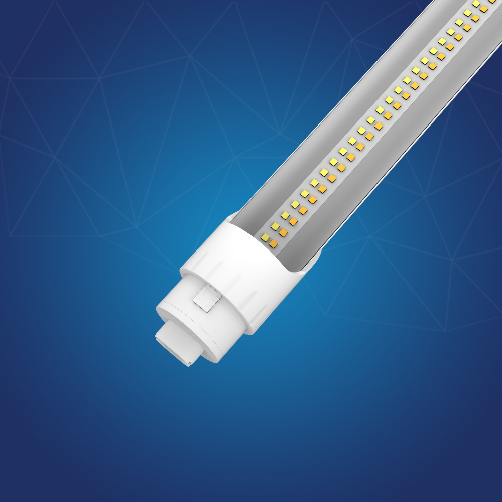 T8 8ft LED Tube/Bulb - 32/36/40/48W Wattage Adjustable, 130lm/w, 3000K/4000K/5000K/6500K CCT Changeable, Clear, R17D Base,- Ballast Bypass