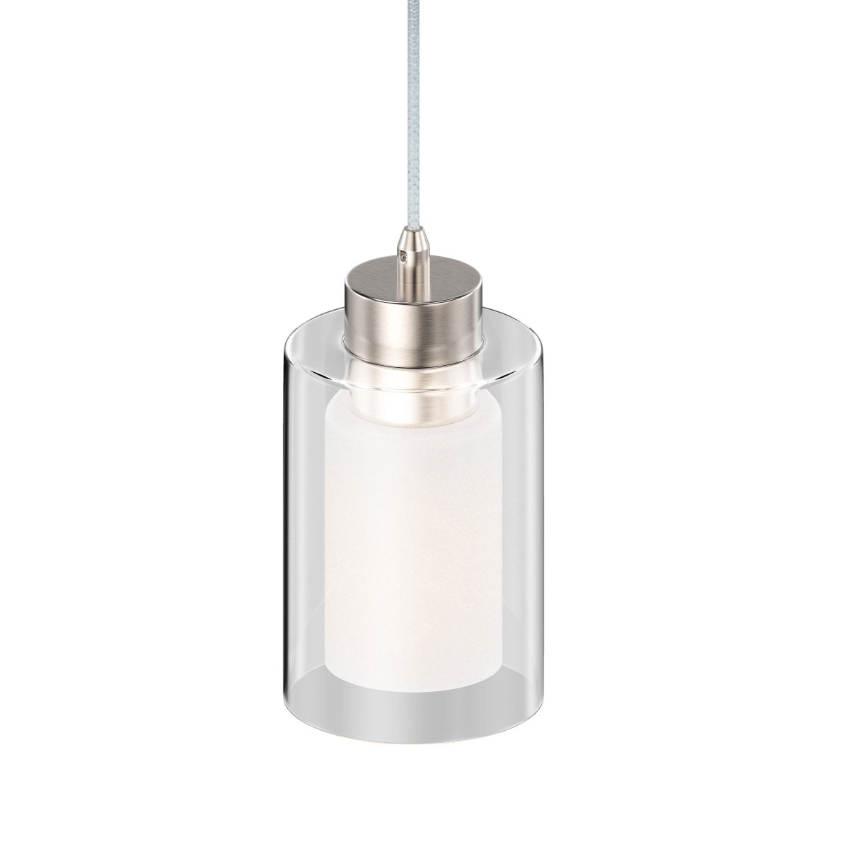 8W Cylinder Shape LED Pendant Light, Brushed Nickel Finish, 4000K (Cool White), 500 Lumens, ETL Listed - BUILDMYPLACE