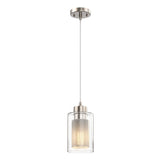 8W Cylinder Shape LED Pendant Light, Brushed Nickel Finish, 4000K (Cool White), 500 Lumens, ETL Listed - BUILDMYPLACE