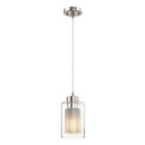 8W Cylinder Shape LED Pendant Light, Brushed Nickel Finish, 4000K (Cool White), 500 Lumens, ETL Listed - BUILDMYPLACE